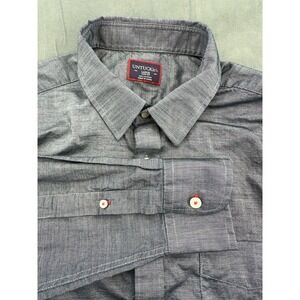 UNTUCKit Shirt Mens Large Gray Blue Slim Fit Button Down Long Sleeve Cotton